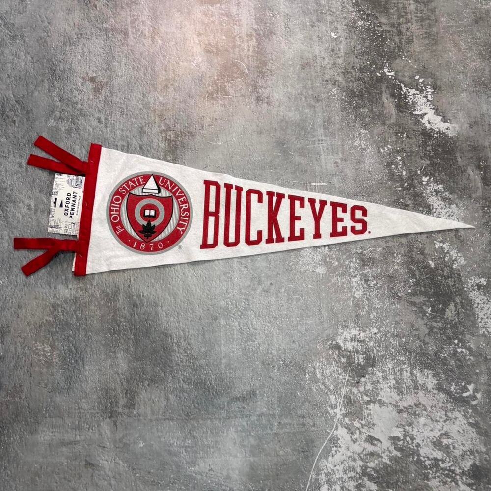 NWT Ohio State Buckeyes Pennant! Oxford Pennant White & Red Collegiate